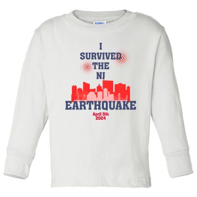 I Survived The Nj Earthquake And The Total Solar Eclipse Toddler Long Sleeve Shirt