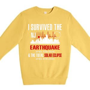 I Survived The Nj Earthquake And The Total Solar Eclipse Premium Crewneck Sweatshirt