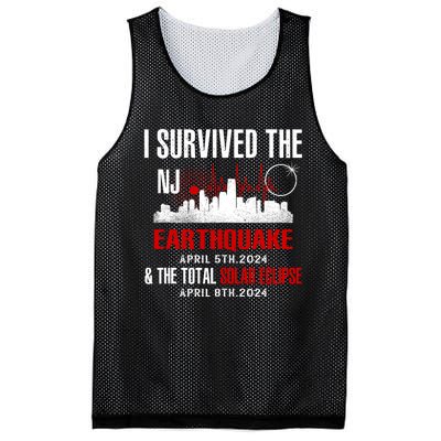 I Survived The Nj Earthquake And The Total Solar Eclipse Mesh Reversible Basketball Jersey Tank