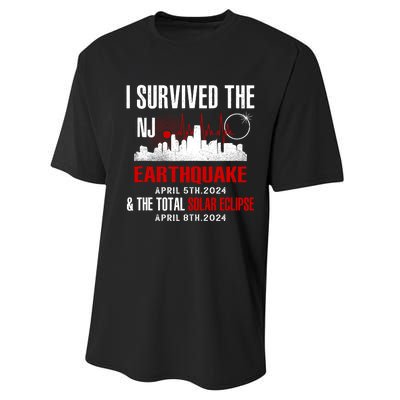 I Survived The Nj Earthquake And The Total Solar Eclipse Performance Sprint T-Shirt