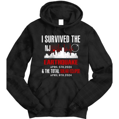 I Survived The Nj Earthquake And The Total Solar Eclipse Tie Dye Hoodie