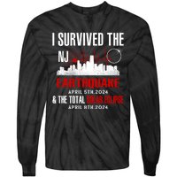 I Survived The Nj Earthquake And The Total Solar Eclipse Tie-Dye Long Sleeve Shirt