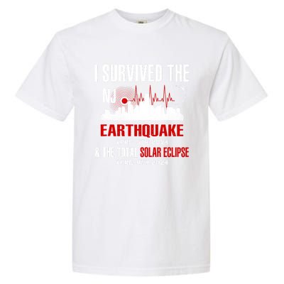 I Survived The Nj Earthquake And The Total Solar Eclipse Garment-Dyed Heavyweight T-Shirt