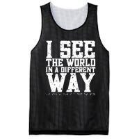 I See The World in a Different Way. Braille Blind, Blindness Mesh Reversible Basketball Jersey Tank