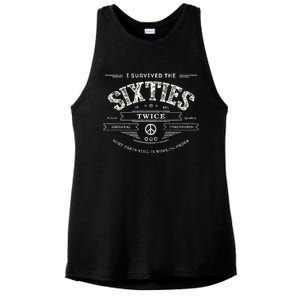 I Survived The Sixties Twice Built In 60s 70th 60th Birthday Ladies PosiCharge Tri-Blend Wicking Tank