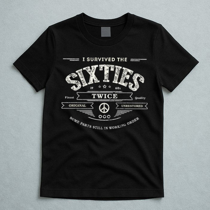 I Survived The Sixties Twice Built In 60s 70th 60th Birthday T-Shirt