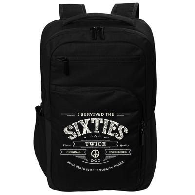 I Survived The Sixties Twice Built In 60s 70th 60th Birthday Impact Tech Backpack