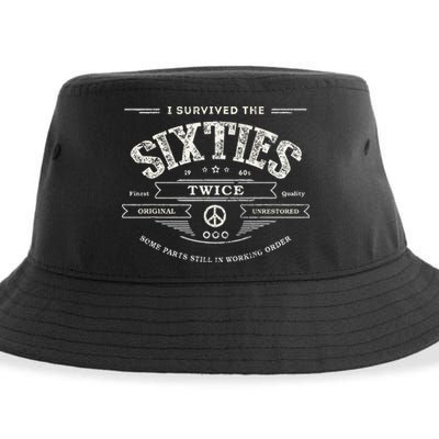 I Survived The Sixties Twice Built In 60s 70th 60th Birthday Sustainable Bucket Hat