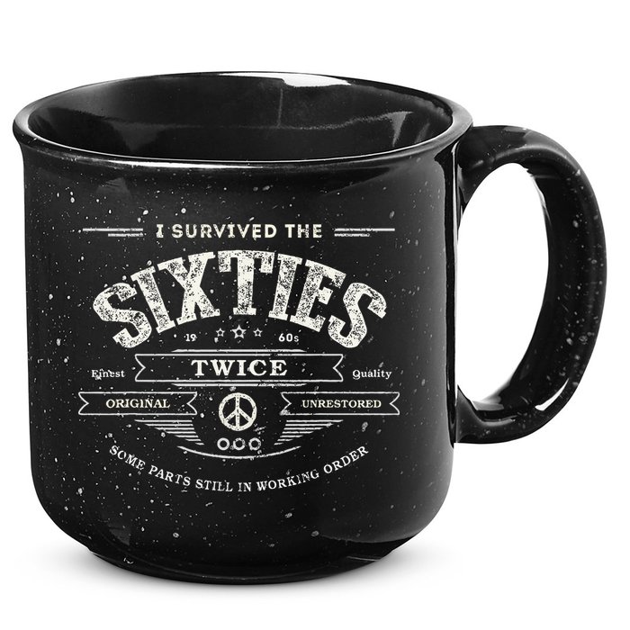 I Survived The Sixties Twice Built In 60s 70th 60th Birthday 15oz Campfire Ceramic Mug