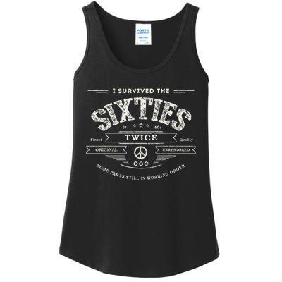 I Survived The Sixties Twice Built In 60s 70th 60th Birthday Ladies Essential Tank