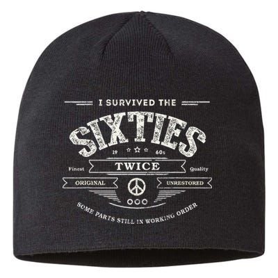 I Survived The Sixties Twice Built In 60s 70th 60th Birthday Sustainable Beanie
