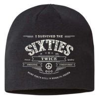 I Survived The Sixties Twice Built In 60s 70th 60th Birthday Sustainable Beanie