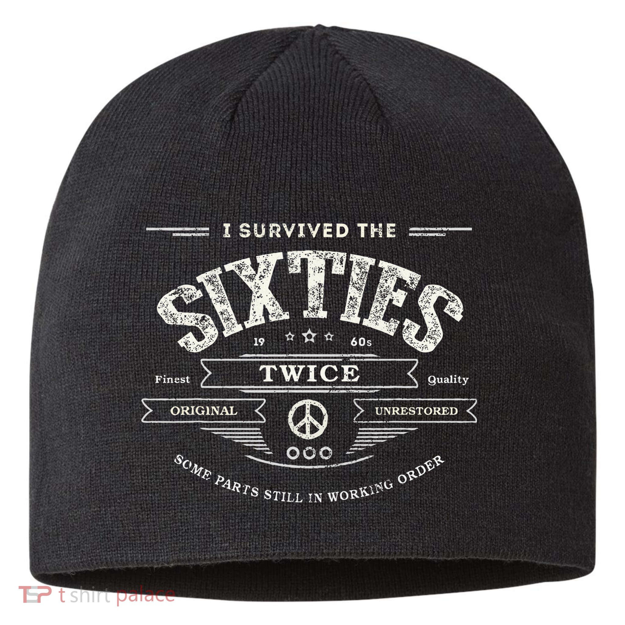I Survived The Sixties Twice Built In 60s 70th 60th Birthday Sustainable Beanie