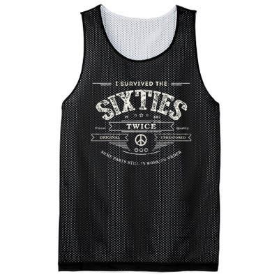 I Survived The Sixties Twice Built In 60s 70th 60th Birthday Mesh Reversible Basketball Jersey Tank