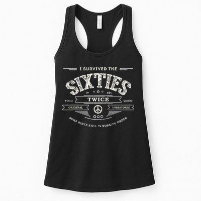I Survived The Sixties Twice Built In 60s 70th 60th Birthday Womens Tank Top