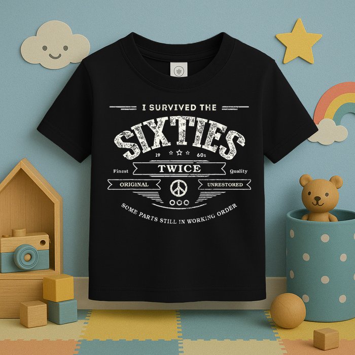 I Survived The Sixties Twice Built In 60s 70th 60th Birthday Toddler T-Shirt