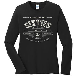 I Survived The Sixties Twice Built In 60s 70th 60th Birthday Ladies Long Sleeve Shirt