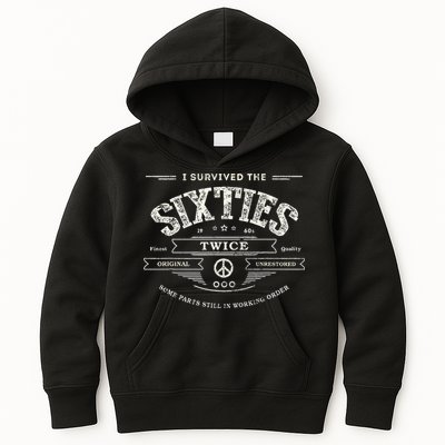 I Survived The Sixties Twice Built In 60s 70th 60th Birthday Kids Hoodie
