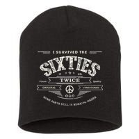 I Survived The Sixties Twice Built In 60s 70th 60th Birthday Short Acrylic Beanie