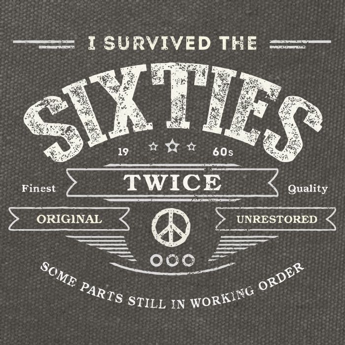 I Survived The Sixties Twice Built In 60s 70th 60th Birthday Cotton Canvas Backpack