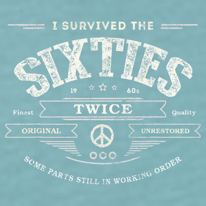 I Survived The Sixties Twice Built In 60s 70th 60th Birthday Sueded Cloud Jersey T-Shirt