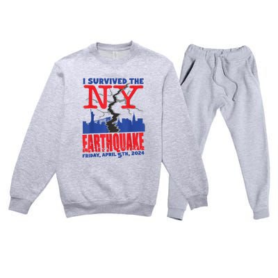 I Survived The Nyc Earthquake Premium Crewneck Sweatsuit Set