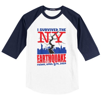 I Survived The Nyc Earthquake Baseball Sleeve Shirt