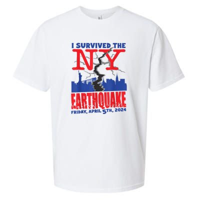 I Survived The Nyc Earthquake Sueded Cloud Jersey T-Shirt