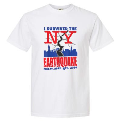 I Survived The Nyc Earthquake Garment-Dyed Heavyweight T-Shirt