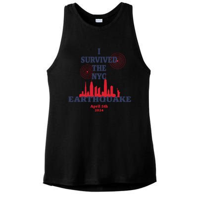 I Survived The Nyc Earthquake April 5 2024 Ladies PosiCharge Tri-Blend Wicking Tank