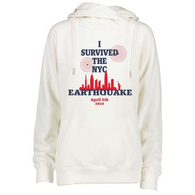 I Survived The Nyc Earthquake April 5 2024 Womens Funnel Neck Pullover Hood