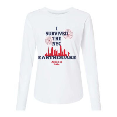 I Survived The Nyc Earthquake April 5 2024 Womens Cotton Relaxed Long Sleeve T-Shirt