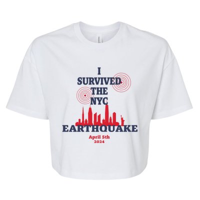 I Survived The Nyc Earthquake April 5 2024 Bella+Canvas Jersey Crop Tee