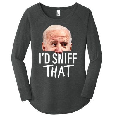 I'd Sniff That. Anti Joe Biden Tshirt Funny Parody Women's Perfect Tri Tunic Long Sleeve Shirt