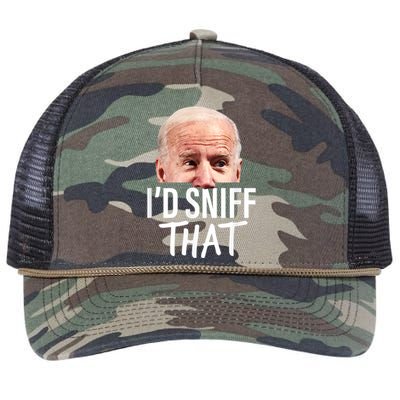 I'd Sniff That. Anti Joe Biden Tshirt Funny Parody Retro Rope Trucker Hat Cap