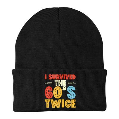 I Survived The 60s Twice Sixties 70th 70s Year Old Birthday Knit Cap Winter Beanie