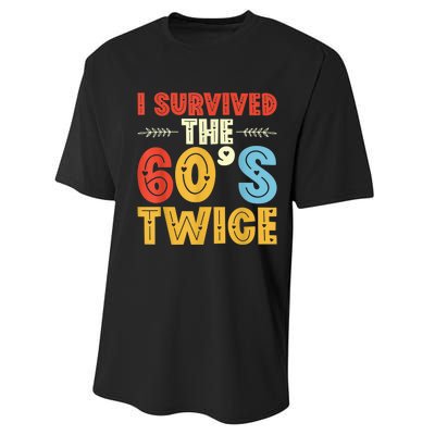 I Survived The 60s Twice Sixties 70th 70s Year Old Birthday Performance Sprint T-Shirt