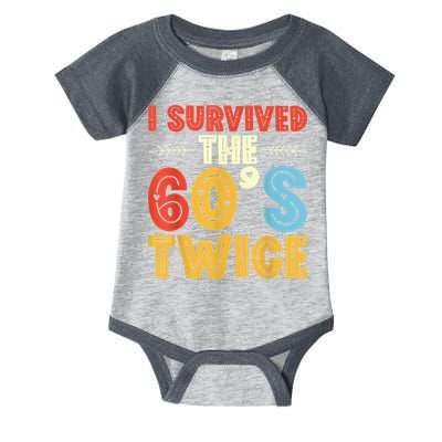 I Survived The 60s Twice Sixties 70th 70s Year Old Birthday Infant Baby Jersey Bodysuit