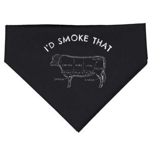 Id Smoke That Cow Funny Smoking Bbq Grilling USA-Made Doggie Bandana