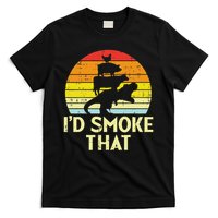 Id Smoke That Chicken Pork Beef Trex Retro Dinosaur Bbq T-Shirt