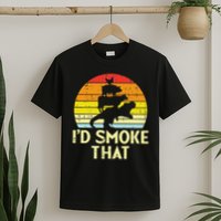 Id Smoke That Chicken Pork Beef Trex Retro Dinosaur Bbq T-Shirt