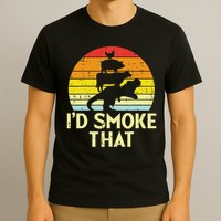 Id Smoke That Chicken Pork Beef Trex Retro Dinosaur Bbq T-Shirt