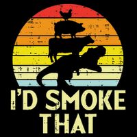 Id Smoke That Chicken Pork Beef Trex Retro Dinosaur Bbq T-Shirt