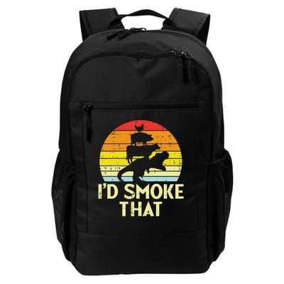 Id Smoke That Chicken Pork Beef Trex Retro Dinosaur Bbq Backpack
