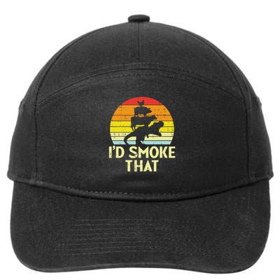 Id Smoke That Chicken Pork Beef Trex Retro Dinosaur Bbq 7-Panel Snapback Hat