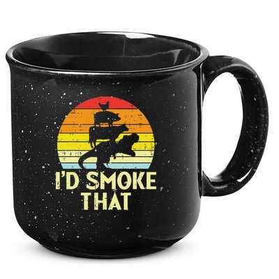 Id Smoke That Chicken Pork Beef Trex Retro Dinosaur Bbq 15oz Campfire Ceramic Mug