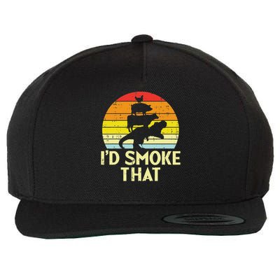 Id Smoke That Chicken Pork Beef Trex Retro Dinosaur Bbq Wool Snapback Cap