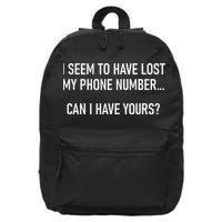 I Seem To Have Lost My Phone Number Funny Pickup Lines 16 in Basic Backpack