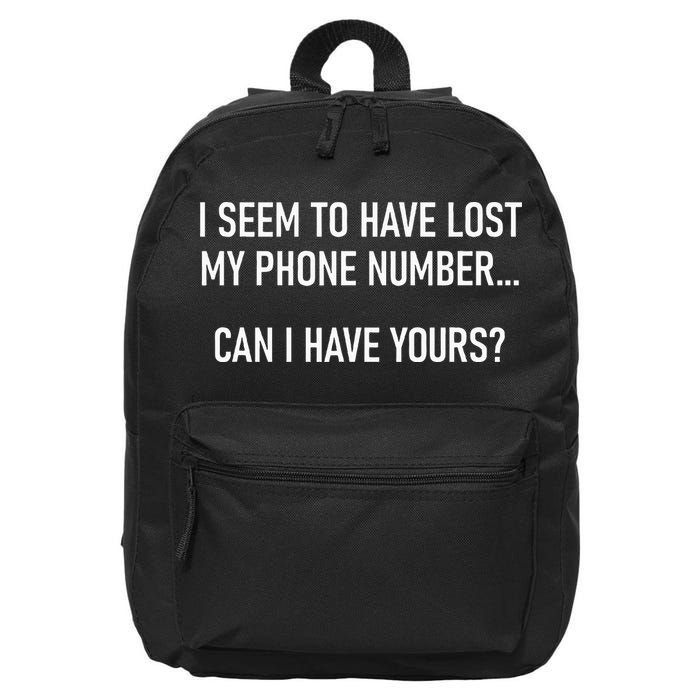 I Seem To Have Lost My Phone Number Funny Pickup Lines 16 in Basic Backpack