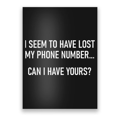 I Seem To Have Lost My Phone Number Funny Pickup Lines Poster